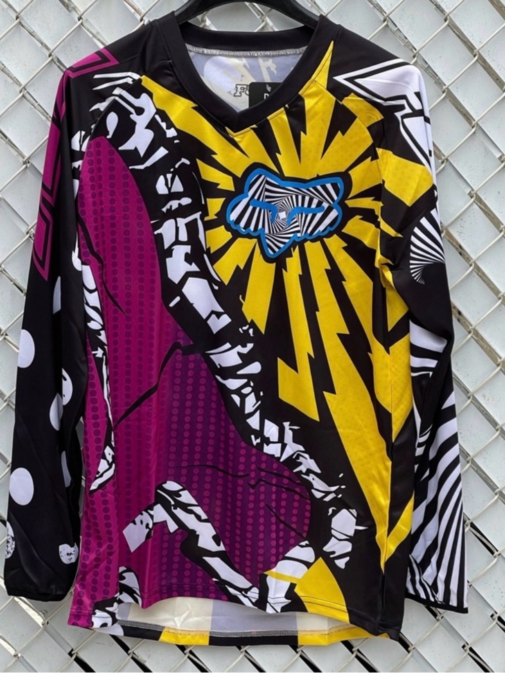 Fox Men’s Long Sleeve Jersey Black Yellow Purple